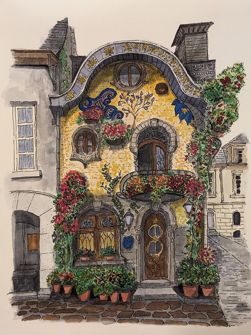 Lovemodern's project for course: Illustrating Charming Scenes with Watercolor and Ink 9