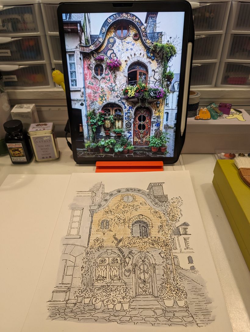 Lovemodern's project for course: Illustrating Charming Scenes with Watercolor and Ink 2