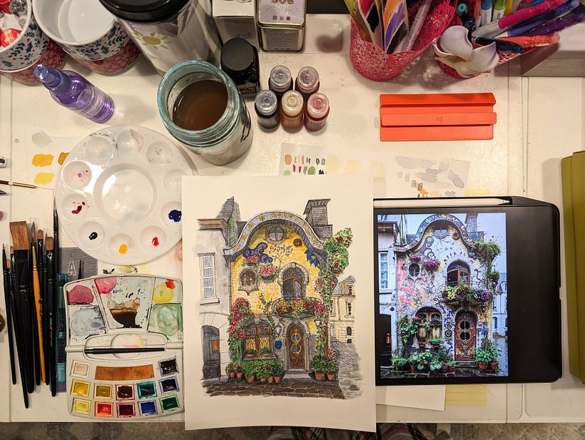Lovemodern's project for course: Illustrating Charming Scenes with Watercolor and Ink 4