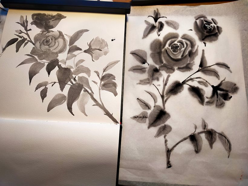 Mi proyecto del curso: Pintura sumi-e a color para ilustraciones florales 2