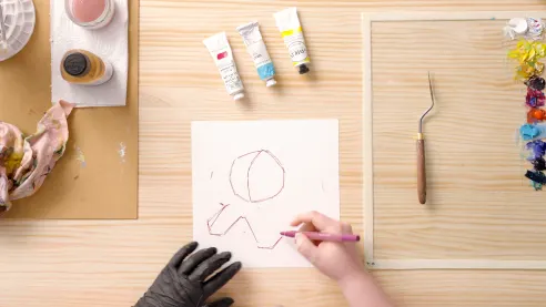 Start sketching with a marker pen.