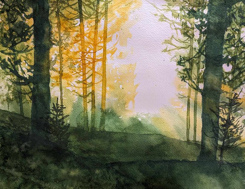 My project for course: Dreamy Watercolor Landscapes: Paint with Light 1