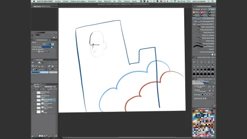 Different layers indicated with different colors