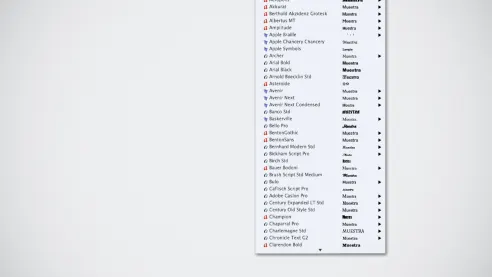 Different OpenType fonts