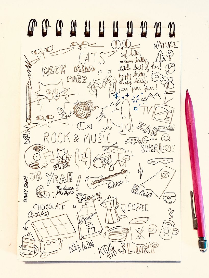 croquis recherches - ce que j'aime
