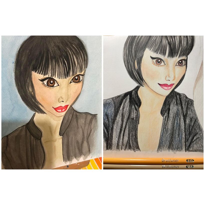 Autorretrato. Mis inicios y mi practica Lapices de color 2022