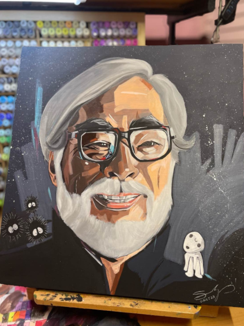 Uno de los grandes para mi Hayao Miyazaki Acrilico 10/2023