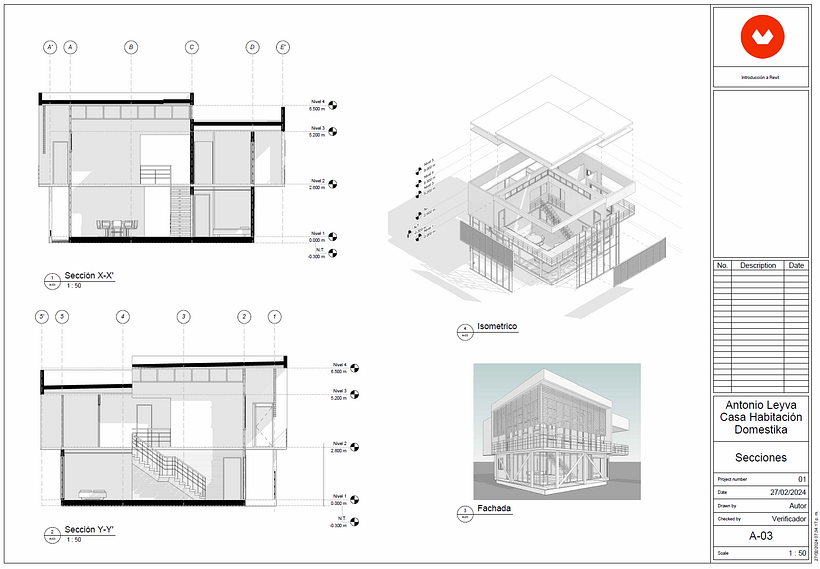 Mi proyecto del curso: Diseño y modelado arquitectónico 3D con Revit 12