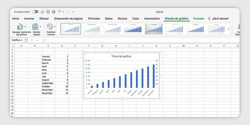Cómo hacer gráficas en Excel paso 4 personaliza tu grafica