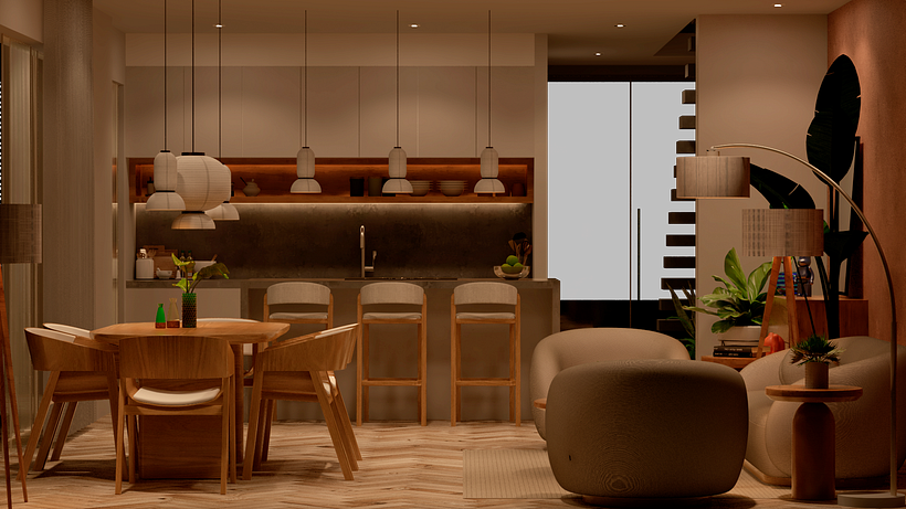 Mi proyecto del curso: Render de interiores con SketchUp y V-Ray Next 3