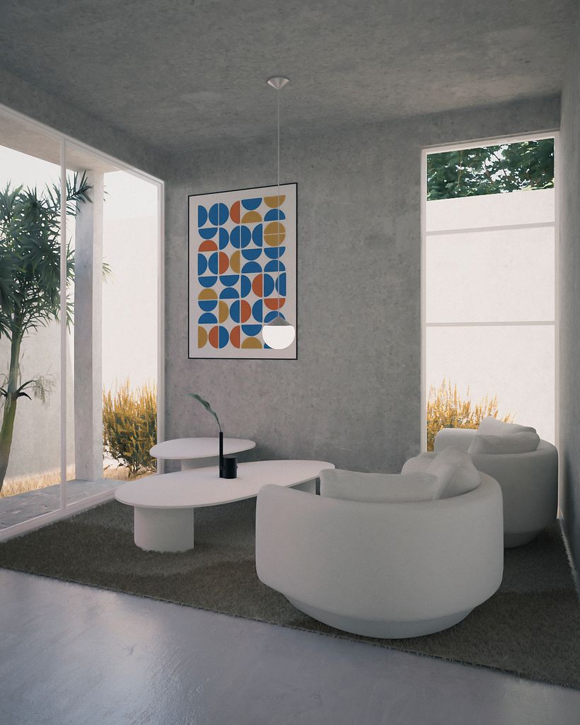 Render interior, Sala estar