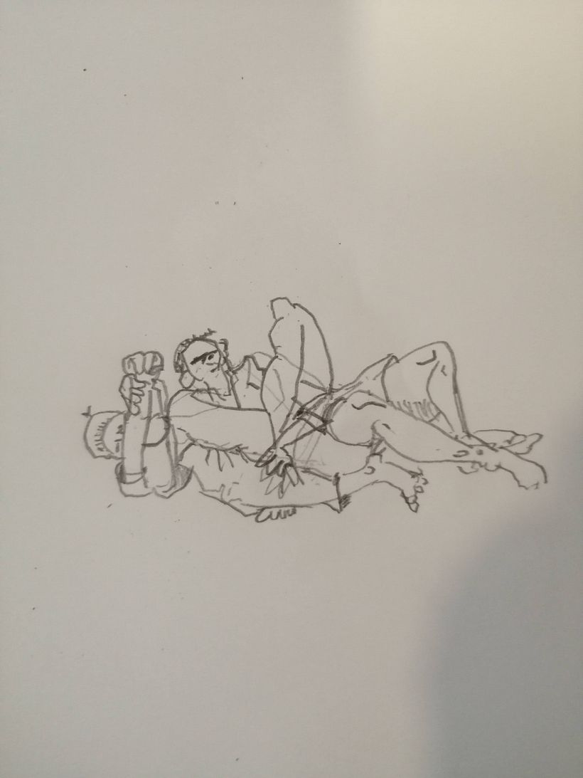 Grafito ilustración "Americana from  Rear triangle bodylock control with arm lock. "@niklaus_Lat40 150224
