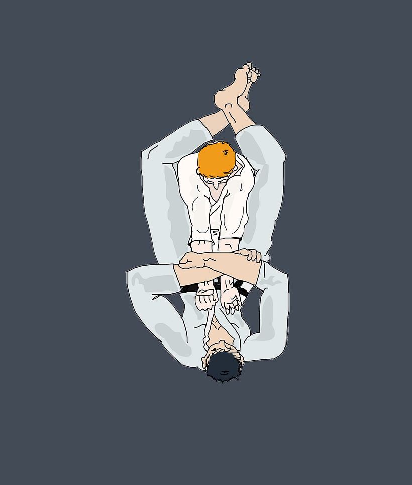 Digital Illustration a . "Double armlock from close guard. "@niklaus_Lat40 150224