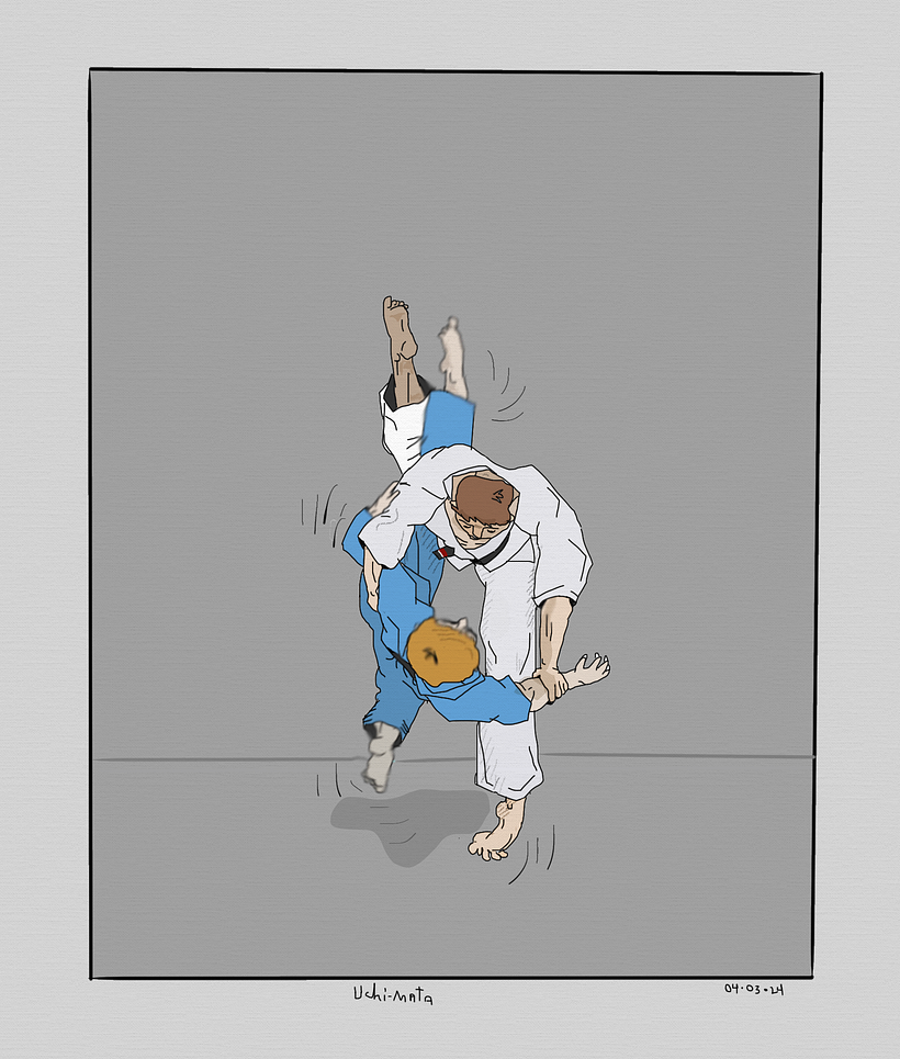 Digital Illustration. "Uchi-mata. "@niklaus_Lat40 150224