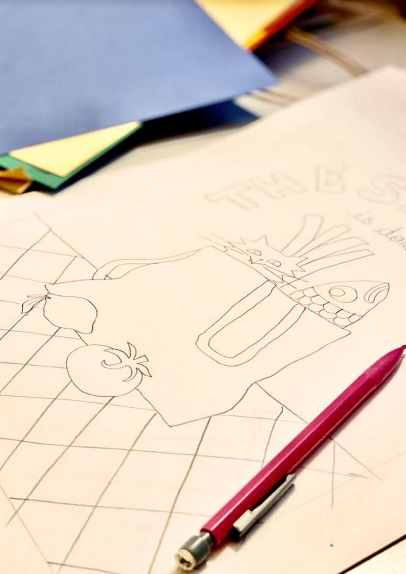 Tracé du dessin pour le découpage (patron / modèle des formes) / Drawing for cutting (pattern / shape model)