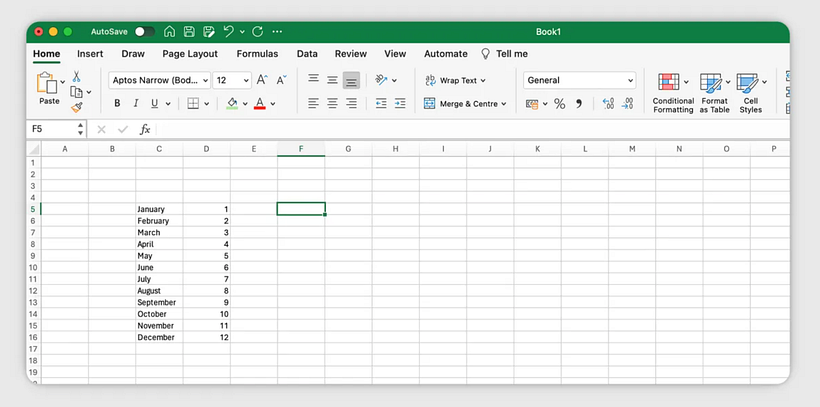 Come utilizzare la funzione COUNT IF in Excel: Passo 1