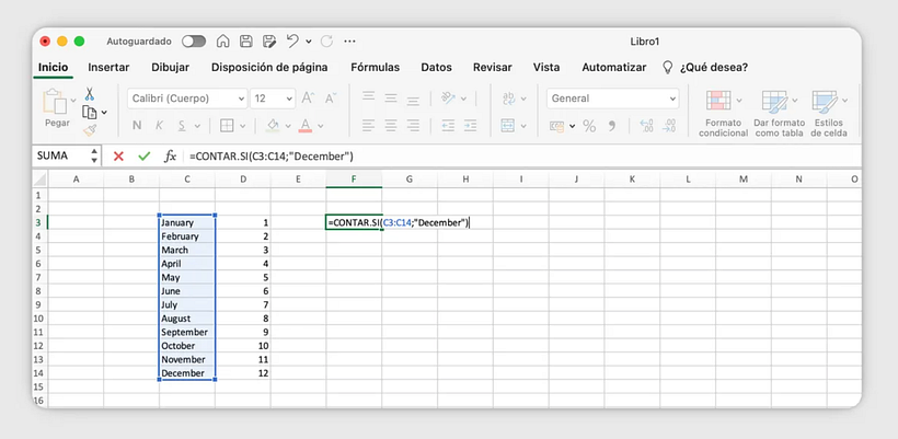 Come utilizzare la funzione COUNT IF in Excel: passaggio 3