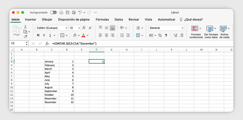 Come utilizzare la funzione COUNT IF in Excel: passaggio 4
