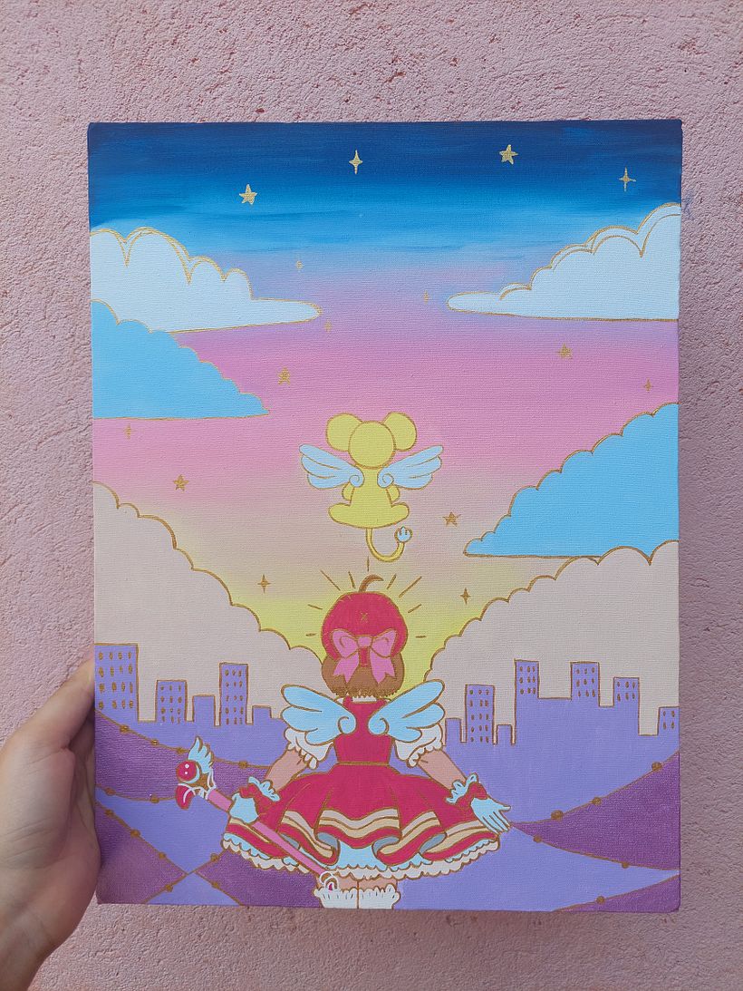 Sakura Cardcaptor-Acrílica sobre tela