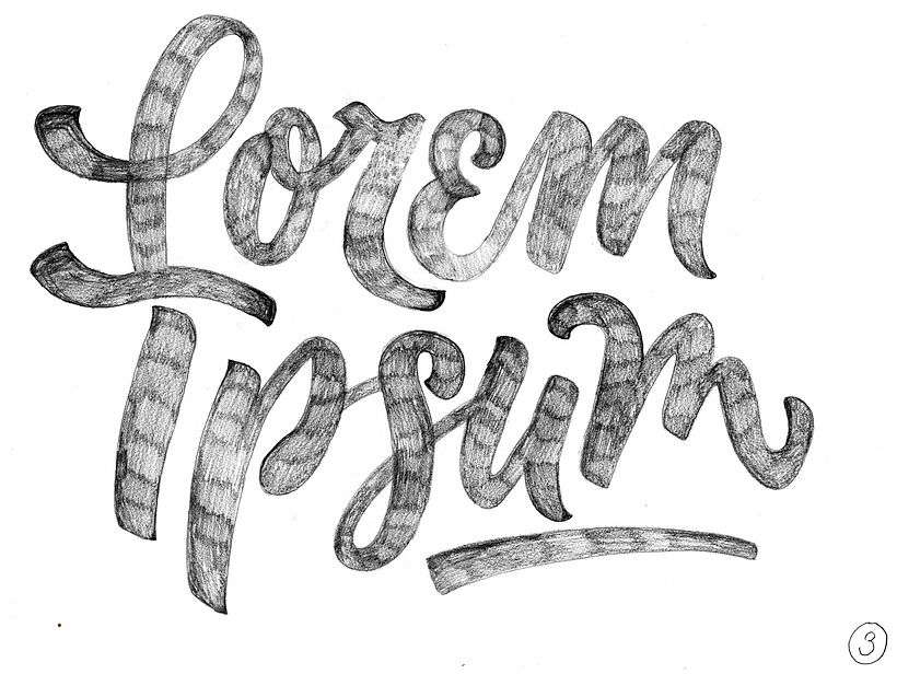 My refined pencil drawing based on my brush calligraphy which I created by using a Stabilo brush pen.