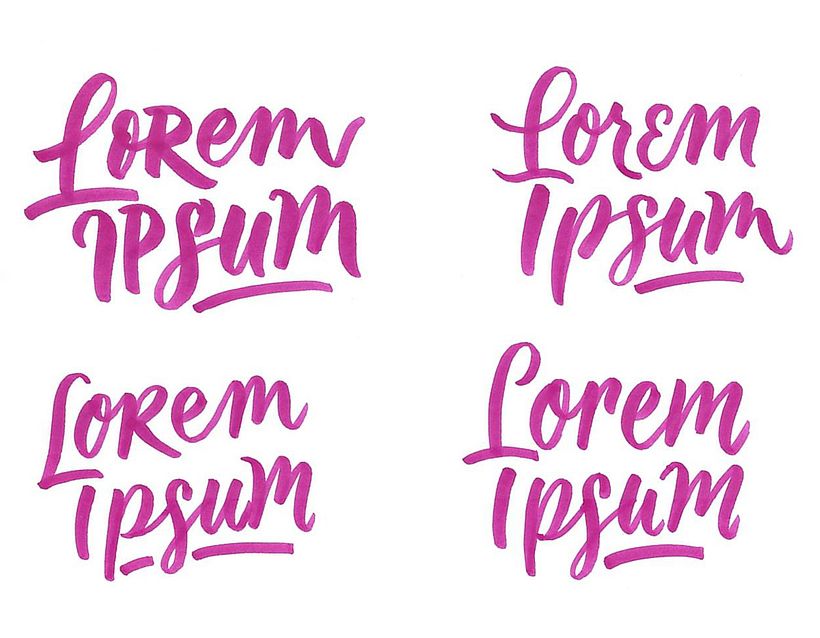 Brush calligraphy created with Stabilo brush pens.
