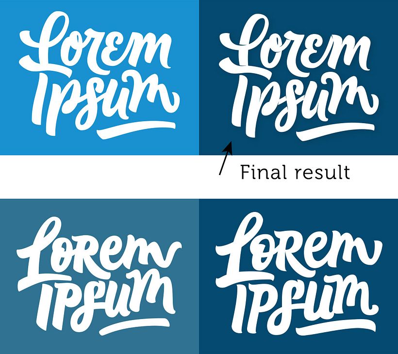 The versions above are not well-balanced and the capital letters in between disturb the rhythm of the lettering.