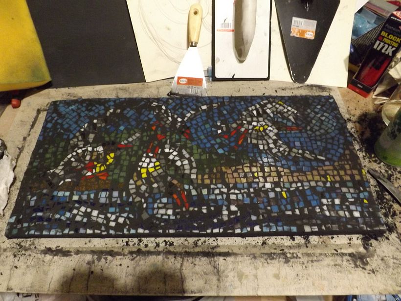 Cleaned the top after few minutes with wet sponge and dry rag