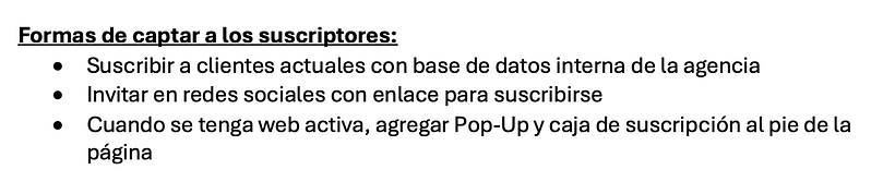 Captación de suscriptores