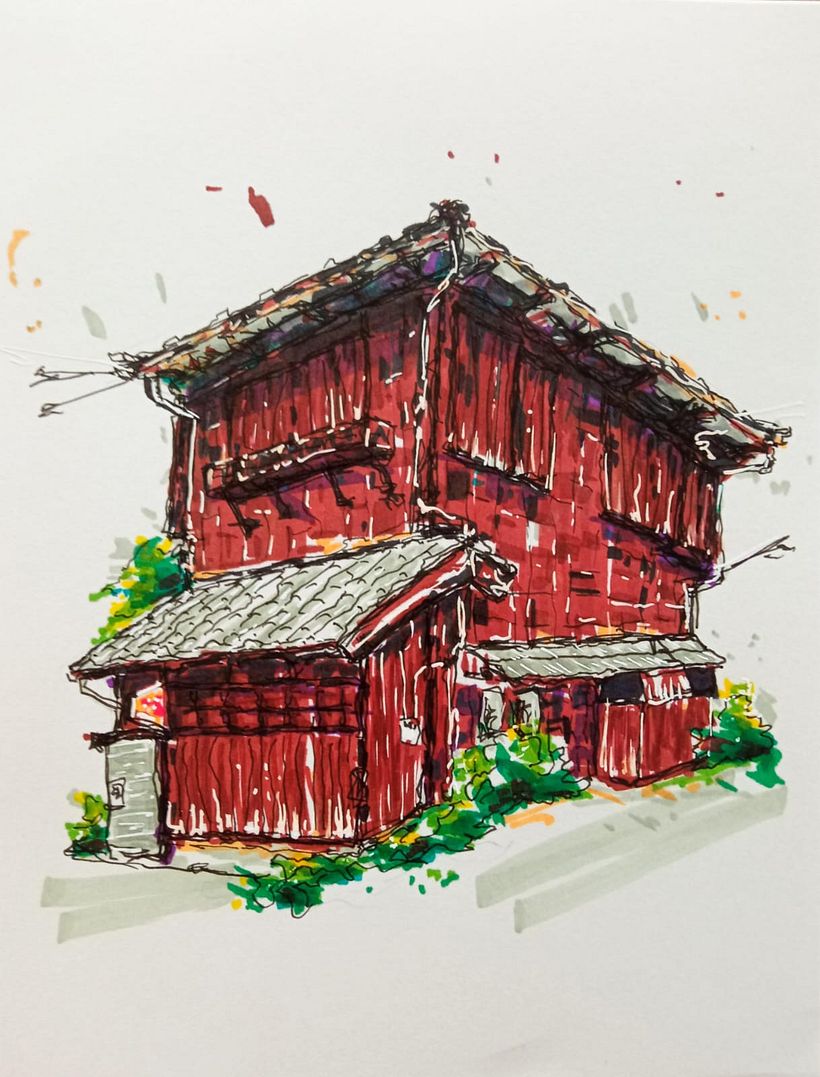 Meu projeto do curso: Desenho arquitetônico expressivo com marcadores coloridos 2