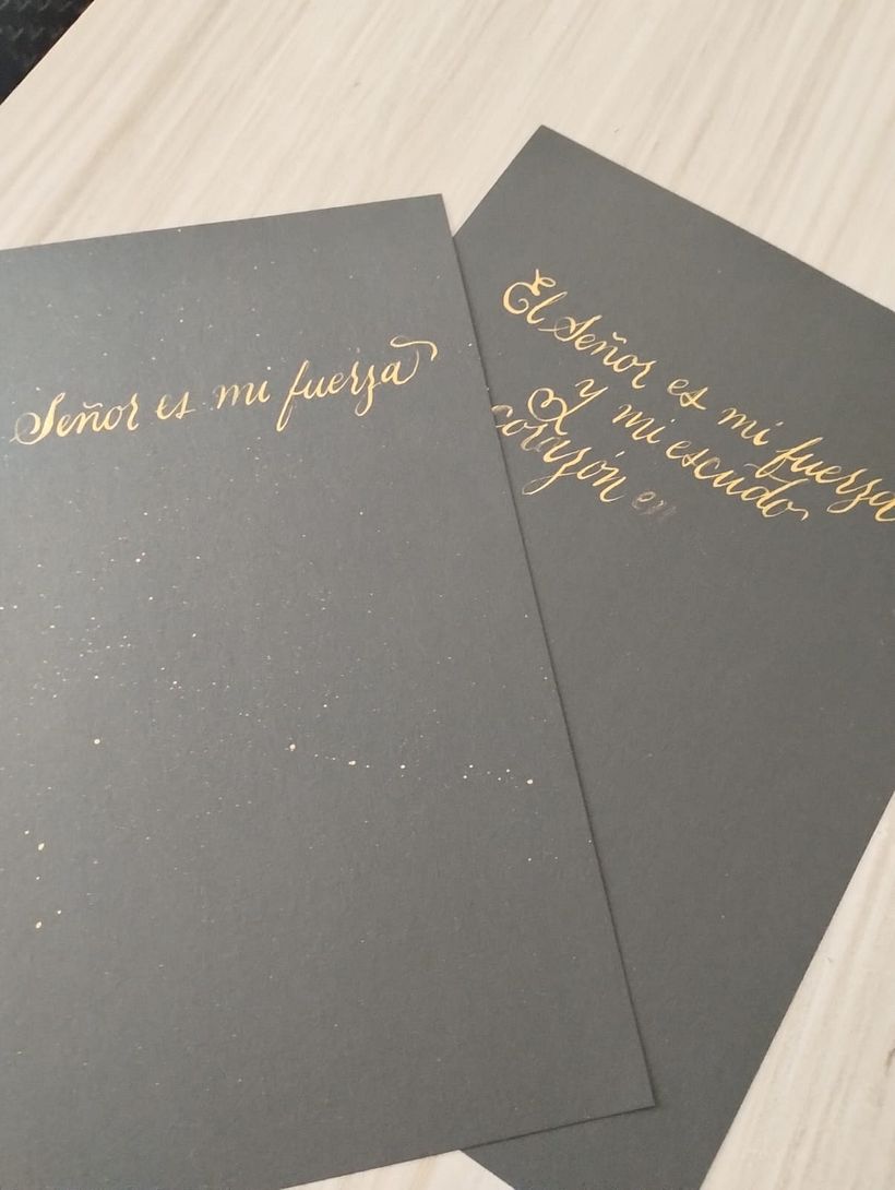 Intenté primero realizar el proyecto con acuarela dorada pero el papel era muy rugoso y estropeaba la pluma.