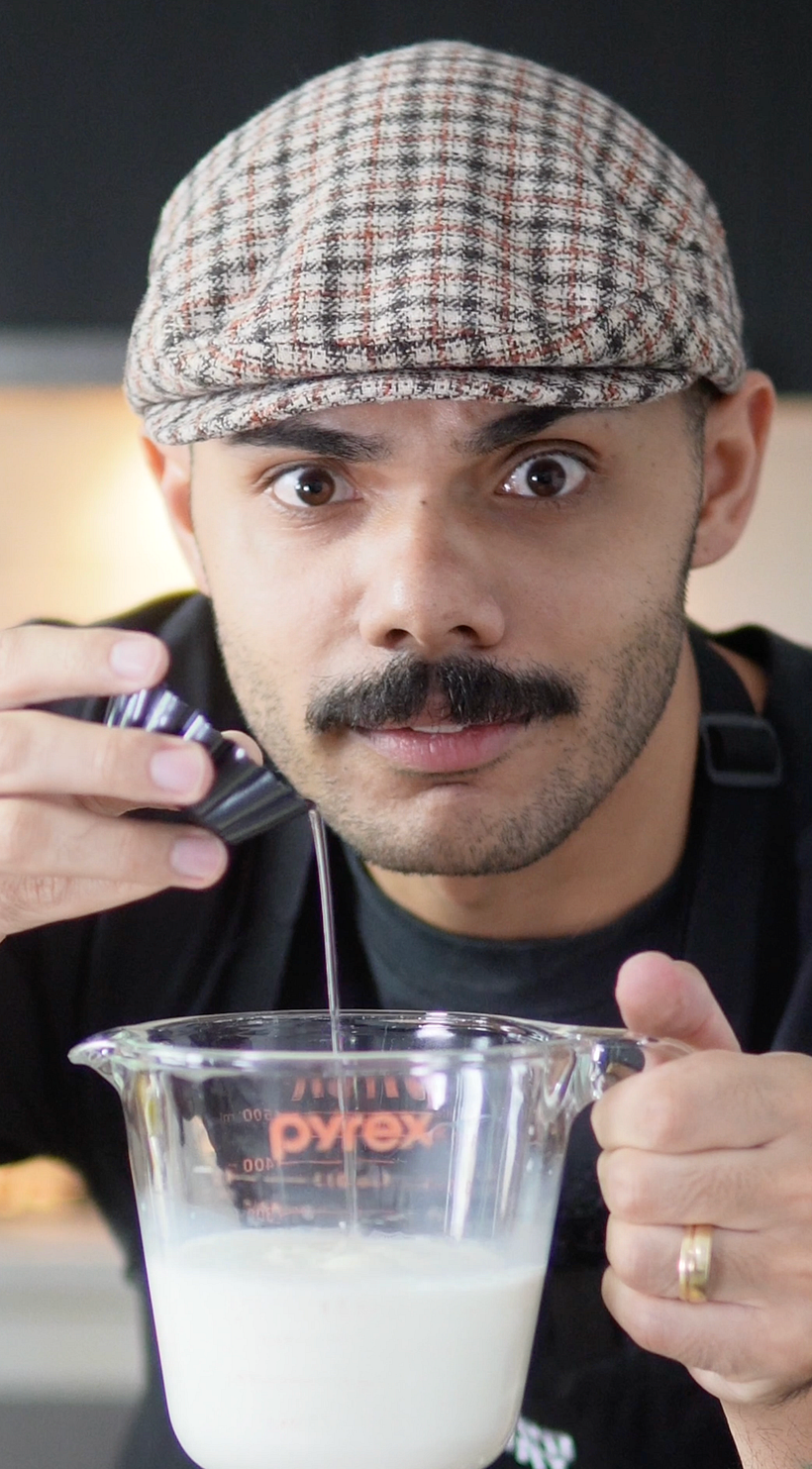 Creating buttermilk and mixing the ingredients