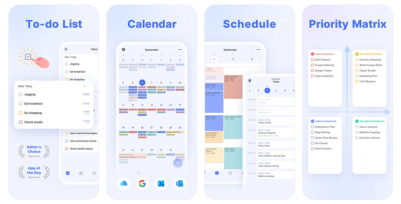 TickTick app to keep track of things