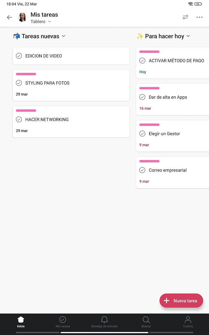 Organización de tareas en Assana