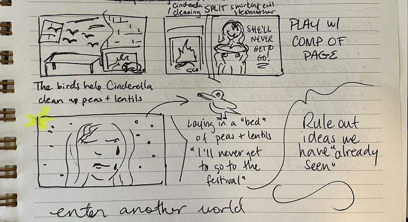 First composition sketches from notes