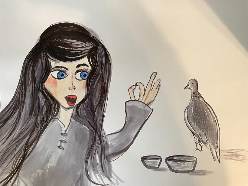 Final version! Loved the idea of a black-haired Cinderella, with less color and a happier expression.