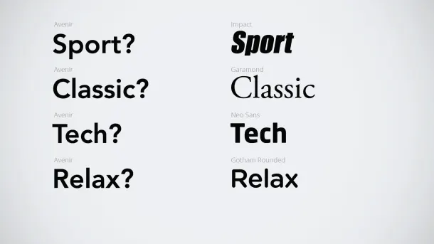 We can see how the fonts in the right column convey the meaning of the text much better.