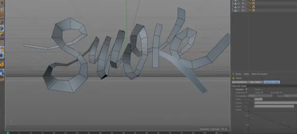 The text, modeled using Planes