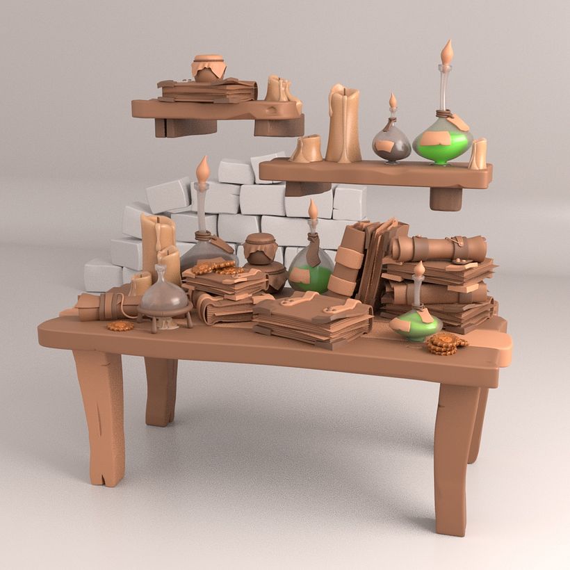 WIP render, playing with materials, lighting and tone