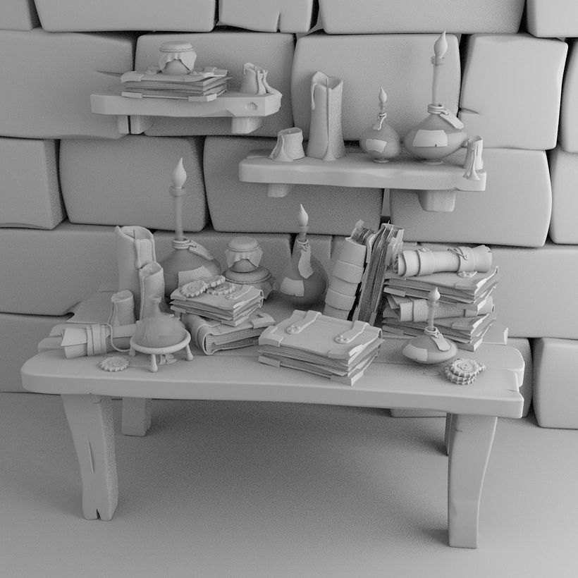 WIP render, before adding more colour and lighting