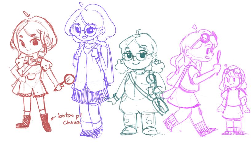 Escolhi a terceira personagem para usar como base!