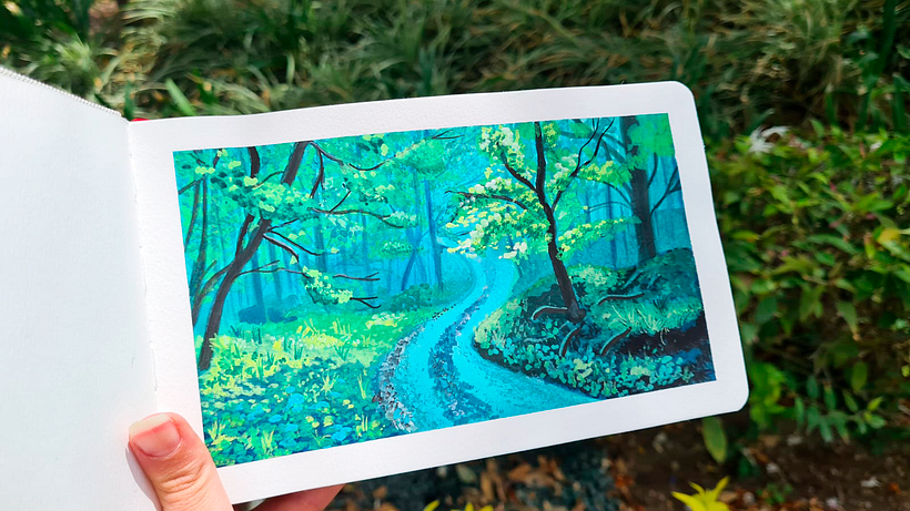 Mi proyecto del curso: Pintura de paisajes con gouache para principiantes 2