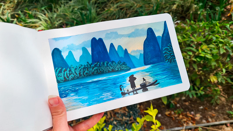 Mi proyecto del curso: Pintura de paisajes con gouache para principiantes 3