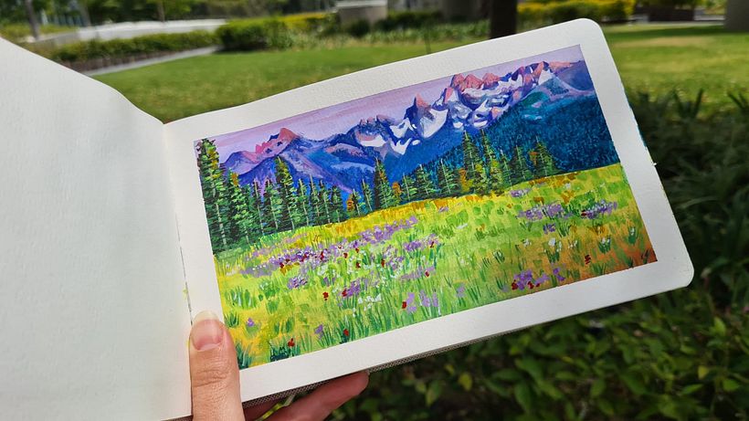Mi proyecto del curso: Pintura de paisajes con gouache para principiantes 4
