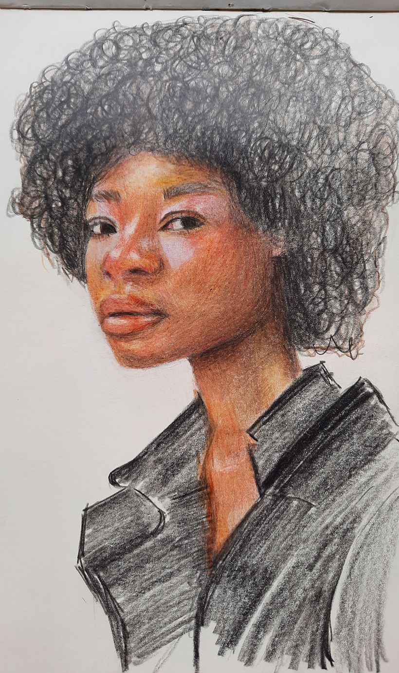 Mi proyecto del curso: Dibujo de retratos llamativos con lápices de colores 1