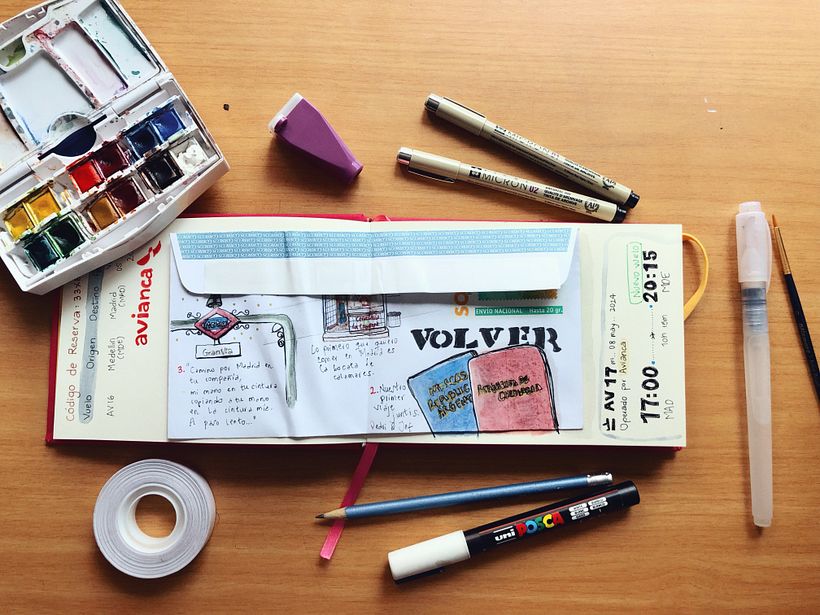 Mi proyecto del curso: Bitácora de viaje ilustrada con técnicas mixtas 2