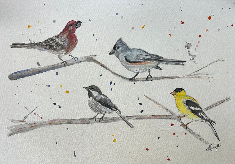 My project for course: Artistic Watercolor Techniques for Illustrating Birds 1