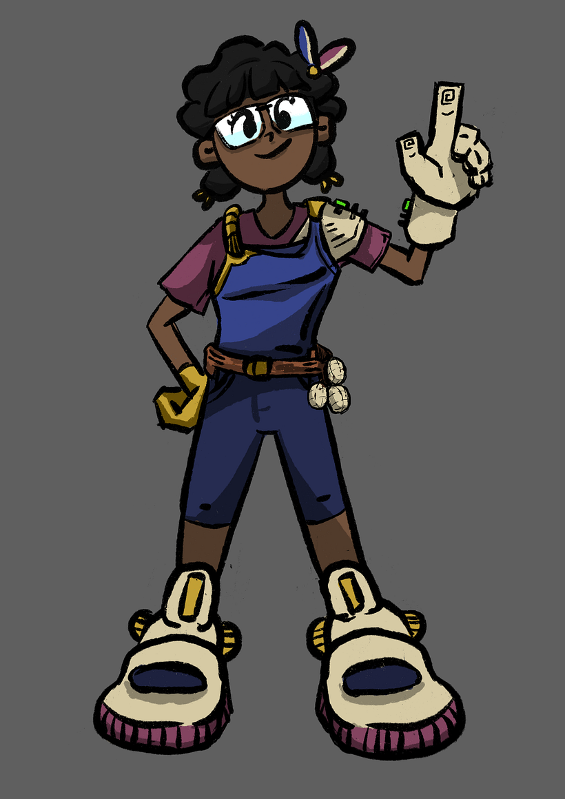 Base Color with Shadows | Brush: Dry Ink