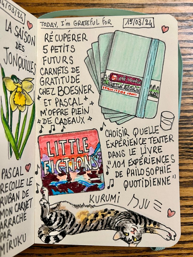 Getting 5 new little sketchbooks for my next Carnets de Gratitude <3 Trying out Philosophical Experiments !