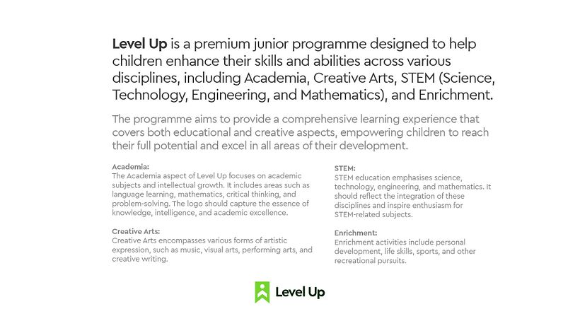 Level Up | My project for course: Contemporary Brand Identity: Using Verbal and Visual 2