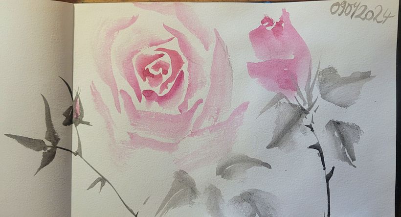 My project for course: Sumi-e Painting with Color for Floral Illustrations 1